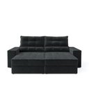 Ver imagem 6 de Sofá Larissa 4 Lugares Retrátil e Reclinável 232cm Preto Suede