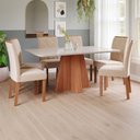 Ver imagem 1 de Mesa de Jantar 6 Lugares Maitê Fernanda com Vidro Cinamomo/off White/nude - Cimol