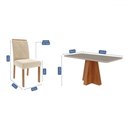Ver imagem 3 de Mesa de Jantar 6 Lugares Maitê Fernanda com Vidro Cinamomo/off White/nude - Cimol