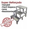 Escada Banqueta De Alumínio Super Resistente 03 Degraus - 5