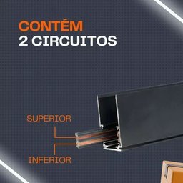 Kit Trilho Magnético Sobrepor 2 Metros C/ Difusa 1,20m + 2 Spot 10w Completo - 7