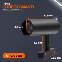 Kit Trilho Magnético Sobrepor 2 Metros C/ Difusa 1,20m + 2 Spot 10w Completo - 3