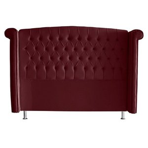 Cabeceira de Cama Box Toquio King 195 Cm Suede Bordo Ec Móveis