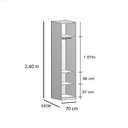 Ver imagem 3 de Guarda-roupa Modulado 2 Portas Prateleiras Cabideiro sem Gavetas 70cm 100% MDF Trend