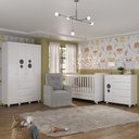 Ver imagem 1 de Quarto Completo com Colchão e Poltrona de Amamentação Pimpolho Multimóveis Mp4091 Branco/cinza