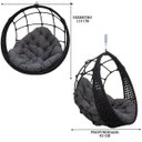 Ver imagem 3 de Balanço Ninho Suspenso Corda Náutica Preta Almofada Impermeável Cinza + Mola e Mosquetão