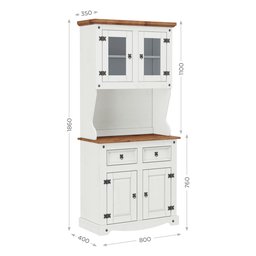Cristaleira Buffet 04 Portas e 02 Gavetas Branco - 3