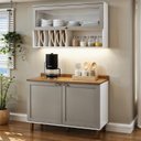 Ver imagem 1 de Cozinha Compacta Modulada 3 Peças 100% MDF Modelo Americano Cinza/Branco/Fendi/Ébano