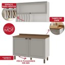 Ver imagem 6 de Cozinha Compacta Modulada 3 Peças 100% MDF Modelo Americano Cinza/Branco/Fendi/Ébano
