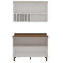 Ver imagem 2 de Cozinha Compacta Modulada 3 Peças 100% MDF Modelo Americano Cinza/Branco/Fendi/Ébano