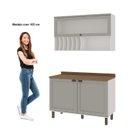 Ver imagem 5 de Cozinha Compacta Modulada 3 Peças 100% MDF Modelo Americano Cinza/Branco/Fendi/Ébano