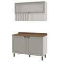 Ver imagem 3 de Cozinha Compacta Modulada 3 Peças 100% MDF Modelo Americano Cinza/Branco/Fendi/Ébano