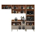 Ver imagem 6 de Cozinha Modulada Proença 4 Peças com Aéreo 120cm Ripado Nogueira Touch-nude Prime Tx - Demartêz