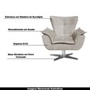 Ver imagem 7 de Poltrona Decorativa Base Giratória Cromada Charger Suede Nude G19 - Gran Belo