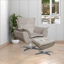Ver imagem 6 de Poltrona Decorativa Base Giratória Cromada Charger Suede Nude G19 - Gran Belo