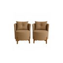 Ver imagem 1 de Kit 2 Poltronas Orgânica Curva Luna Veludo Cappuccino - Montanaris Decor