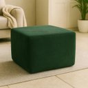 Ver imagem 2 de Puff Quadrado Veneza Apoio de Pés e Banco Suede Luxo 42x42:Verde