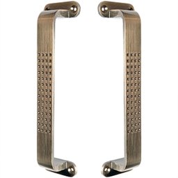 Puxador Duplo Milano Pontos 148mm Bronze Antigo Porta Pivotante Correr Madeira Vidro Colonial Clássi - 1