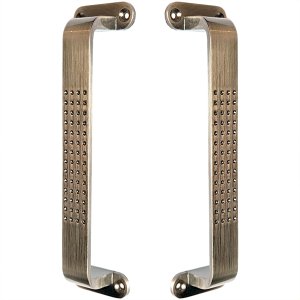 Puxador Duplo Milano Pontos 148mm Bronze Antigo Porta Pivotante Correr Madeira Vidro Colonial Clássi