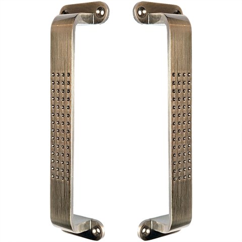 Puxador Duplo Milano Pontos 148mm Bronze Antigo Porta Pivotante Correr Madeira Vidro Colonial Clássi