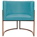 Ver imagem 3 de Poltrona Decorativa Recepção Luna Suede Cores Base de Ferro Bronze