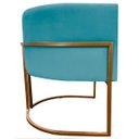 Ver imagem 4 de Poltrona Decorativa Recepção Luna Suede Cores Base de Ferro Bronze