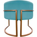 Ver imagem 6 de Poltrona Decorativa Recepção Luna Suede Cores Base de Ferro Bronze