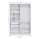 Ver imagem 3 de Guarda-roupa Solteiro Kappesberg 2 Pts Correr com Pé Branco