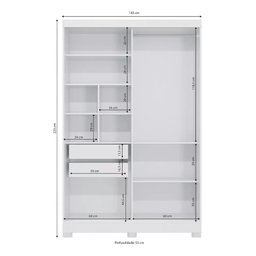 Guarda-roupa Solteiro Kappesberg 2 Pts Correr com Pé Branco - 3