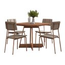 Ver imagem 2 de Mesa de Jantar Quadrada 90cm + 4 Cadeiras Lou Estofadas Nf