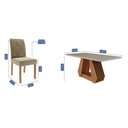 Ver imagem 3 de Mesa de Jantar 6 Lugares Ágata Fernanda com Vidro Cinamomo/off White/joli - Cimol