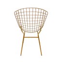 Ver imagem 4 de Cadeira para Cozinha Bertoia cor Dourado Fosco assento branco tubular 2 Unidades Poltronas do Sul