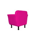 Ver imagem 2 de Poltrona Decorativa Couro Rosa Pink Pés Madeira Ms Decor