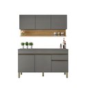 Ver imagem 5 de Cozinha Compacta Line 6 Portas 1 Gaveta MDF 150cm Cinza Gris Kit'S Paraná