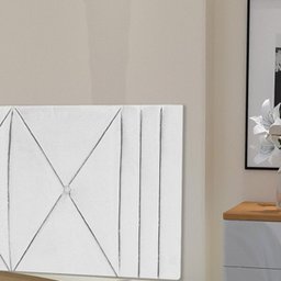 Cabeceira Estofada Casal 1,40cm Branco Corino Tóquio Quarto Decoração Lisa - 4