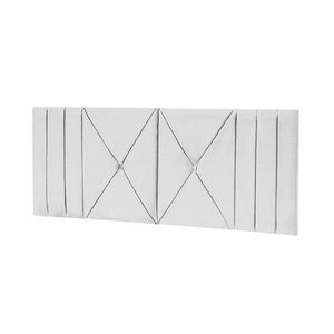 Cabeceira Estofada Casal 1,40cm Branco Corino Tóquio Quarto Decoração Lisa