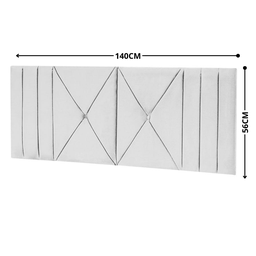 Cabeceira Estofada Casal 1,40cm Branco Corino Tóquio Quarto Decoração Lisa - 5