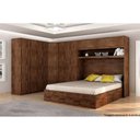 Ver imagem 4 de Módulo de Quarto Casal Armário Ponte Aéreo C/ 2 Portas Gold Bari Canela - Novo Horizonte