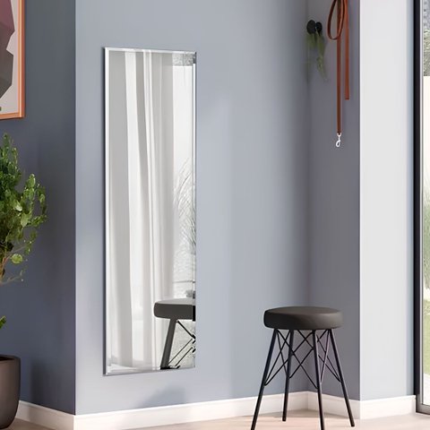 Espelho Grande Corpo Inteiro Lapidado com Bisotê 140x40cm - Closet