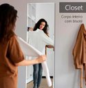 Ver imagem 3 de Espelho Grande Corpo Inteiro Lapidado com Bisotê 140x40cm - Closet