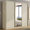 Ver imagem 1 de Guarda Roupa 276cm Laterais Curvas 100% Mdf com Espelho Cor:luna