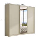 Ver imagem 3 de Guarda Roupa 276cm Laterais Curvas 100% Mdf com Espelho Cor:luna