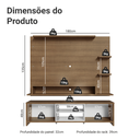 Ver imagem 4 de Rack com Painel para TV até 60 Polegadas 180 cm Rustic/Branco Metz Madesa