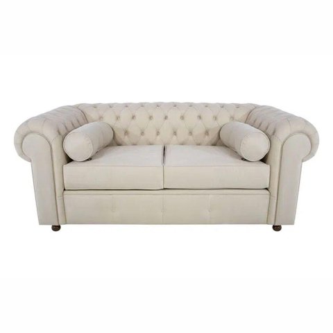 Sofá Chesterfield 02 Lugares 1.80 Cm Cor Bege 1050-01 Jr