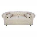Ver imagem 1 de Sofá Chesterfield 02 Lugares 1.80 Cm Cor Bege 1050-01 Jr