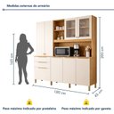 Ver imagem 3 de Armário para Cozinha Completa 7 Portas 3 Gavetas Apolo Bege/Cinamomo/Off White