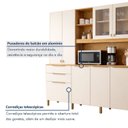Ver imagem 4 de Armário para Cozinha Completa 7 Portas 3 Gavetas Apolo Bege/Cinamomo/Off White