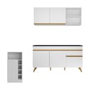 Ver imagem 6 de Armário de Cozinha Compacta com Bancada Americana Veneza Multimóveis Mp2200 Branco/dourado