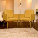 Ver imagem 7 de Kit 3 Poltronas Decorativas Confortáveis Mari - Mostarda Suede