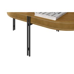 Mesa de Centro Monaco em Couro Caramelo/Nature Linea Brasil - 4